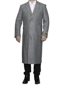 Men's Big And Tall  Overcoat Long Men's Dress Topcoat -  Winter coat 4XL 5XL 6XL Light Grey