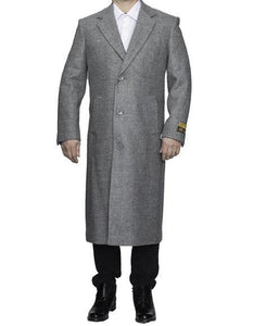 Men's Big And Tall Overcoat Long Men's Dress Topcoat - Winter coat 4XL 5XL 6XL Light Grey