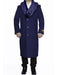 Men's Big And Tall  Overcoat Long Men's Dress Topcoat -  Winter coat 4XL 5XL 6XL Indigo ~ Bright Blue