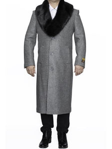 Men's Big And Tall Overcoat Long Men's Dress Topcoat - Winter coat 4XL 5XL 6XL Light Grey