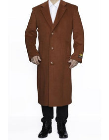 Men's Big And Tall  Overcoat Long Men's Dress Topcoat -  Winter coat 4XL 5XL 6XL Rust