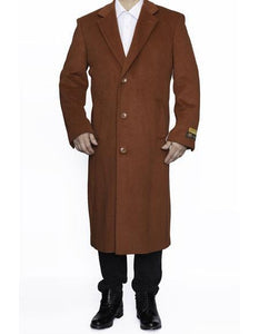 Men's Big And Tall Overcoat Long Men's Dress Topcoat - Winter coat 4XL 5XL 6XL Rust