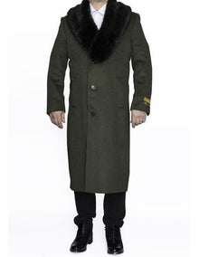 Men's Big And Tall Overcoat Long Men's Dress Topcoat -  Winter coat 4XL 5XL 6XL Olive Green