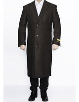 Men's Big And Tall Overcoat Long Men's Dress Topcoat - Winter coat 4XL 5XL 6XL Brown