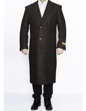 Men's Big And Tall Overcoat Long Men's Dress Topcoat - Winter coat 4XL 5XL 6XL Brown