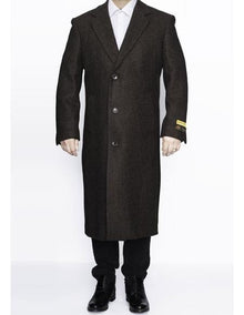 Men's Big And Tall Overcoat Long Men's Dress Topcoat -  Winter coat 4XL 5XL 6XL Brown