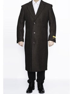 Men's Big And Tall Overcoat Long Men's Dress Topcoat - Winter coat 4XL 5XL 6XL Brown