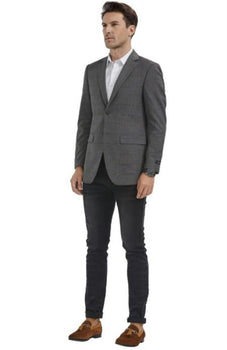 Mens Big and Tall Blazer - Big and Tall Grey ~ Tan Sport Coat