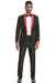 Mens Big and Tall Blazer - Big and Tall Red - Black Sport Coat