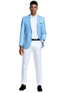 Mens Big and Tall Blazer - Big and Tall Sky Blue Sport Coat