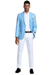Mens Big and Tall Blazer - Big and Tall Sky Blue Sport Coat
