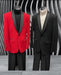 Mens Big and Tall Blazer - Red and Black Plus Size Tuxedo Jacket