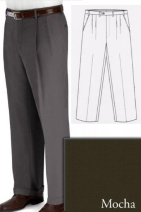 Mocha Custom Fitting Big and Tall Dress Pants