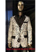 Mens Big and Tall Sequin Blazer - Shiny Fancy Sport Coat + Matching Bowtie + Black ~ White Tuxedo