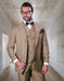 Mens Big and Tall Suits - Plus Size Tan Suit For Men - Classic fit 1 Button With Vest