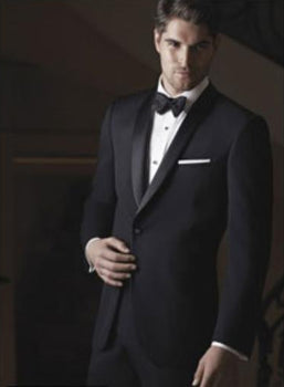 Braydon Black 1-Button Shawl Tuxedo Ike Evening by Tuxedo Authentic Brand
