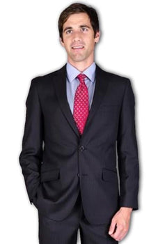 Men's Slim Fit Black Tonal 2-Button Suit