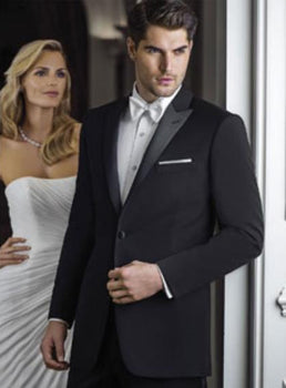 Evening Peak Black 2 Button Peak Tuxedo Ike Evening by Tuxedo Authentic Brand