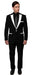 Men'S Black And White Lapel Tuxedo Two Toned Velvet Fabric