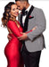 Mens Black And White Tuxedo Houndstooth Prom Suits - Groom Tuxedo
