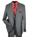 Men's Black Big and Tall Grey Pinstripe Vested Suit