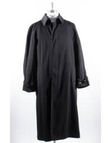 Men's Black Button Closure Big And & Tall Trench Coat