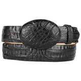 Men's Black Original Caiman Belly Skin Western Style Hand Crafted Belt