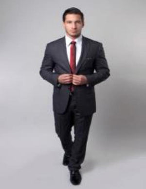 Mens Black Checkered Suit - Business Discounted Suit