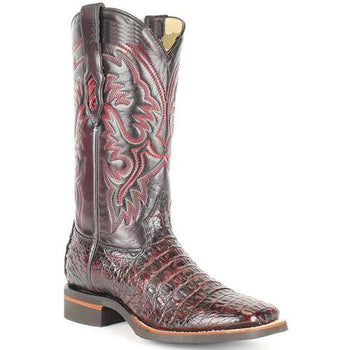 Men's King Exotic Cowboy Style By Los Altos Boots Botas For Sale Snip Toe Black Cherry Genuine Smooth Caiman Dress Cowboy Boot Cheap Priced For Sale Online