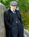 Men's Black Collar Viscose Lining Peaky Blinders Suits - Peaky Blinders Outfit + Overcoat + Hat (Peaky Blinder Custome)
