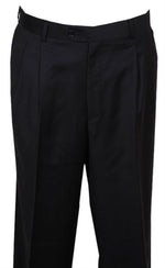 Long Rise Big Leg Slacks Men'S Dress Pant Black Wide Leg Pleated Baggy Dress Trousers Unhemmed Unfinished Bottom