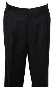 Long Rise Big Leg Slacks Men'S Dress Pant Black Wide Leg Pleated Baggy Dress Trousers Unhemmed Unfinished Bottom