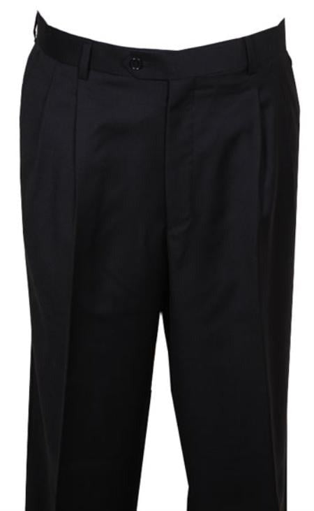 long rise big leg slack Men's Dress Pant Black wide Leg Pleated baggy dress trousers unhemmed unfinished bottom