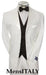White Men'S Tuxedo 2 Buttons Tuxedo Suit + Black Vest + Tuxedo Shirt & Bow Tie Package Combo ~ Combination