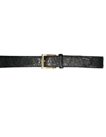 Real Authentic Skin Black All-Over Genuine Crocodile Patchwork Cinturon De Cocodrilo