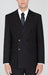 Men's Black Double Breasted Suit Wide Lapel Suit