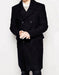 Men’s Black Double Breasted Wool Blend long coat