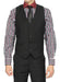 Men's Black Vest & Tie & Matching Dress Pants Set Unhemmed Unfinished Bottom