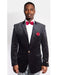 Men's Black Fashion Peak Lapel Velvet Sport Coat velour Men's blazer Jacket