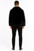 Mens Black Faux Fur Jacket – Luxury Winter Zip-Up Coat with Soft Plush Finish