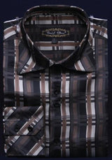 Fancy Polyester Dress Fashion Shirt With Button Cuff Black Men's Dress Shirt Night Club Outfit guys Wear For Men Clothing Fashion