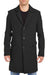 Men's Black Four Button Cuffs Wool Fabric Big and Tall Men's Peacoat