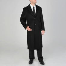 Mens Topcoat Mens Dress Coat 'Harvard' Black Cashmere Full-Length - Men'S Overcoat