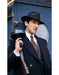Men's Black Lapel Style Collar Asymmetrical Buttons Peaky Blinders Suits - Peaky Blinders Outfit + Overcoat + Hat (Peaky Blinder Custome)