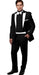 Slim Black And White Tuxedo ~ Tux > With White Lapel + Vested 3 Pieces Black Vest & Black Pants Wedding / Prom / Groom / Vintage Look