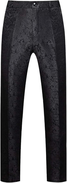 Mens Black Paisley Dress Pants