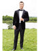 Men's Black Peak Lapel One Chest Pocket Tuxedo