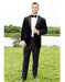 Men's Black Peak Lapel One Chest Pocket Tuxedo
