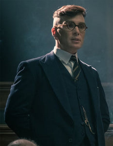 Men's Black Peak Lapel Peaky Blinders Suit - Peaky Blinder Outfits+ Overcoat + Hat (Peaky Blinder Custome)