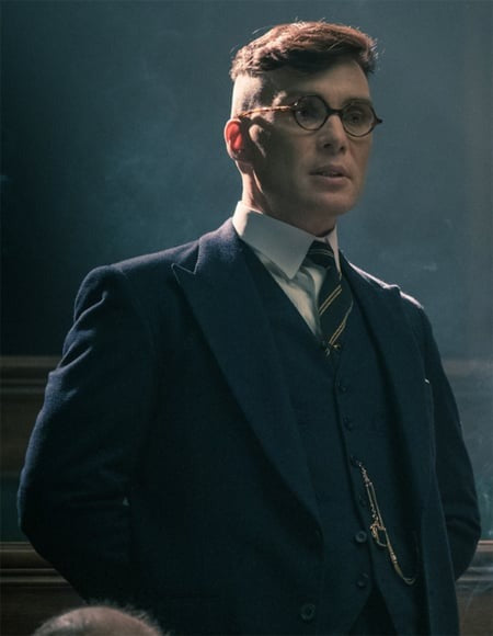 Men's Black Peak Lapel Peaky Blinders Suit - Peaky Blinders Outfits + Overcoat + Hat (Peaky Blinder Custome)
